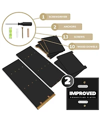 Sorbus 2 Pack 5 Tier Wall Mounted Floating Shelf Unit with Hooks - Home Decor and Storage Organizer