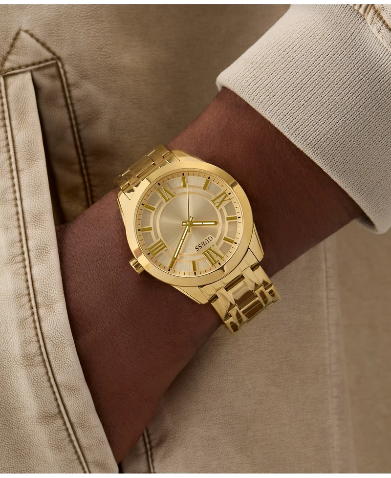 Guess Men's Analog Gold-Tone Stainless Steel Watch