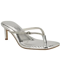 Guess Women's Mayan Rhinestone Thong Kitten Heel Sandals