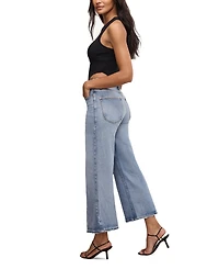 Good American Women's Waist Palazzo Cropped Jeans