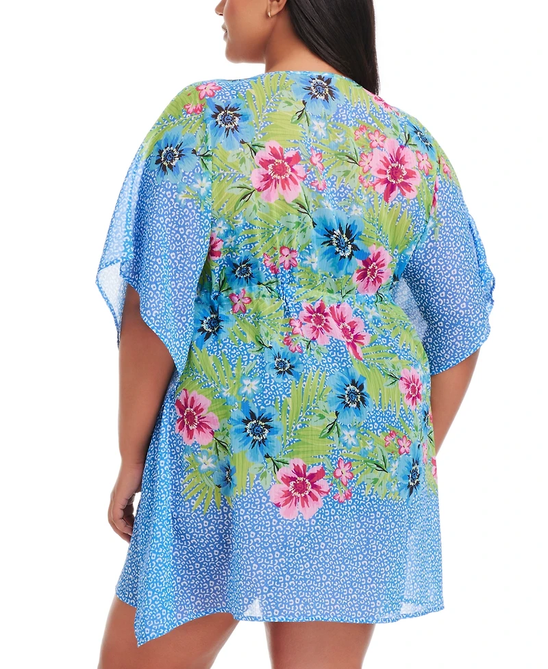 Bleu by Rod Beattie Plus Size Lets Get Away Drawstring Caftan