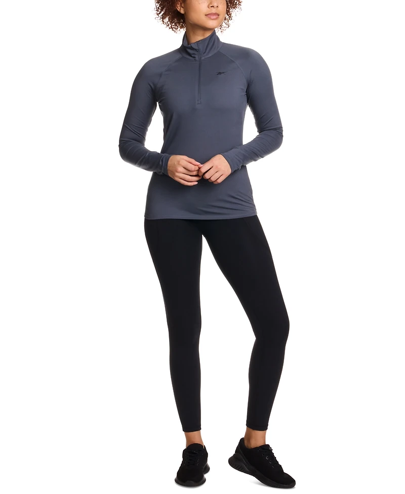 Reebok Women's Id Train Fitted Quarter-Zip Track Jacket