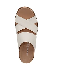 LifeStride Women's Fiona Washable Strappy Slide Wedge Sandals