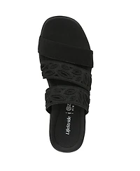 LifeStride Women's Poppy Washable Block Heel Slide Sandals