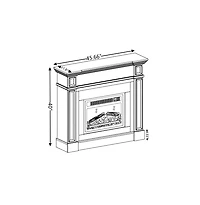 Streamdale Electric Fireplace with Cherry Mantel and Realistic Stone Surround