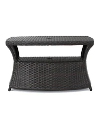 Streamdale All-in-One Outdoor Side Table Stylish Serving and Coffee Table with Umbrella Hole