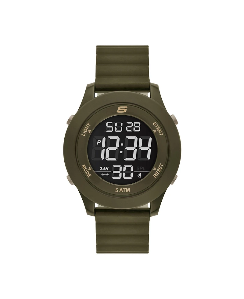 Skechers Men's Rosencrans Digital, Green Polycarbonate Watch