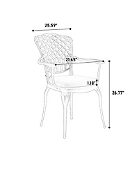 Streamdale 3-Piece Patio Bistro Set with Cushion and Umbrella Hole