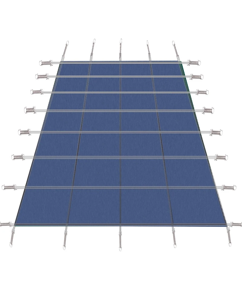 Inground Pool Safety Cover: 18x36ft Rectangle, Triple-Stitched, Blue Mesh