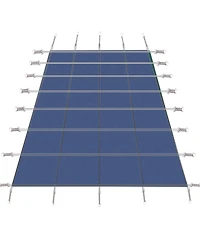 Inground Pool Safety Cover: 18x36ft Rectangle, Triple-Stitched, Blue Mesh