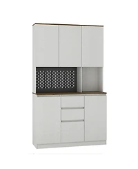 Streamdale 74" Freestanding Kitchen Pantry Cabinet with Charging Station, Led Lights