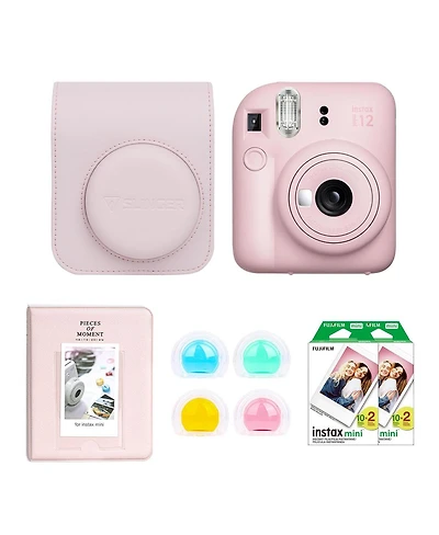 Fujifilm Instax Mini 12 Instant Film Camera, Lilac Purple Bundle with Custom Case, Accessory Kit and Daylight Film