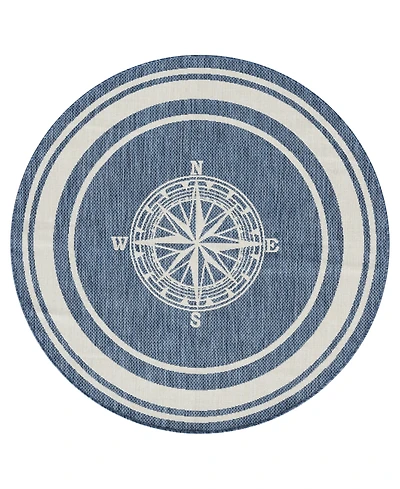 Lr Home Shoreline Srl-871 5'3''x5'3'' Round Outdoor Area Rug
