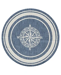 Lr Home Shoreline Srl-871 5'3''x5'3'' Round Outdoor Area Rug