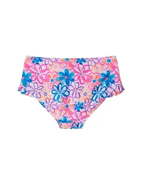 Toddler/Child Girls Floral Print Rib Long Sleeve Rash Guard Set
