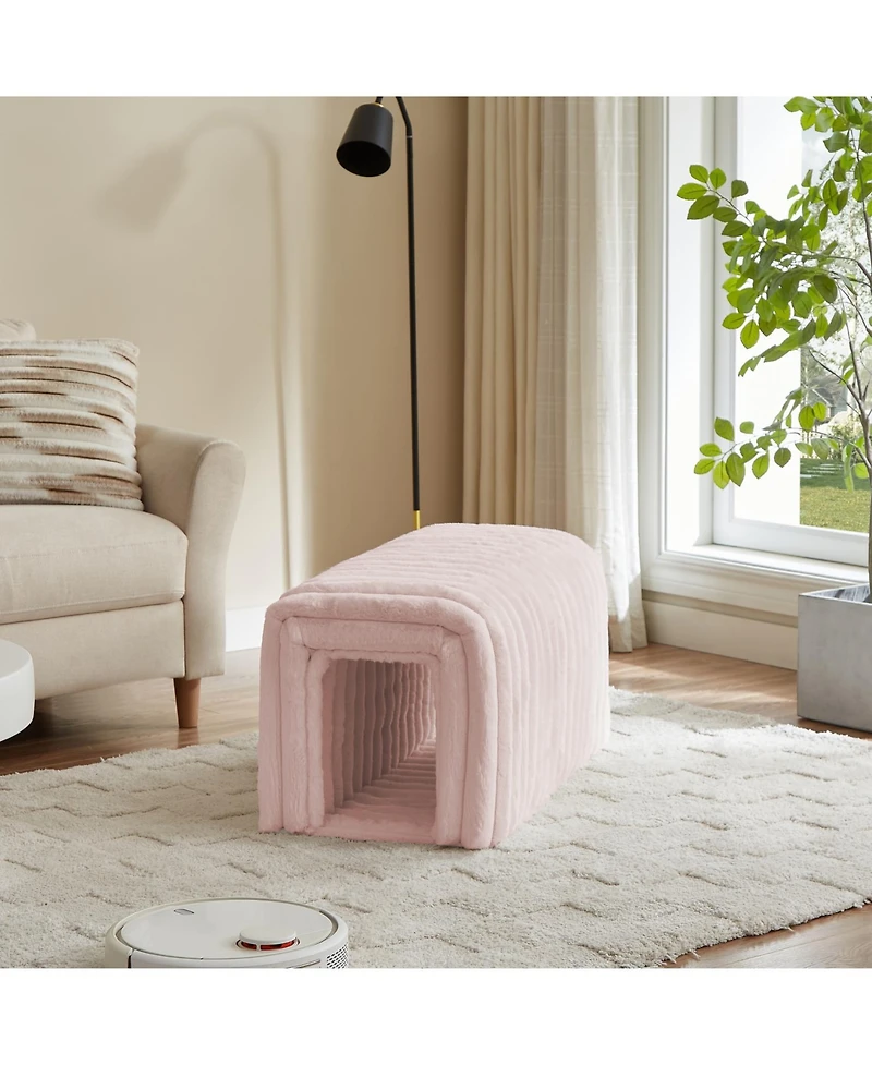 Streamdale Corduroy Ottoman with Storage and Footrest A Cat's Hideaway