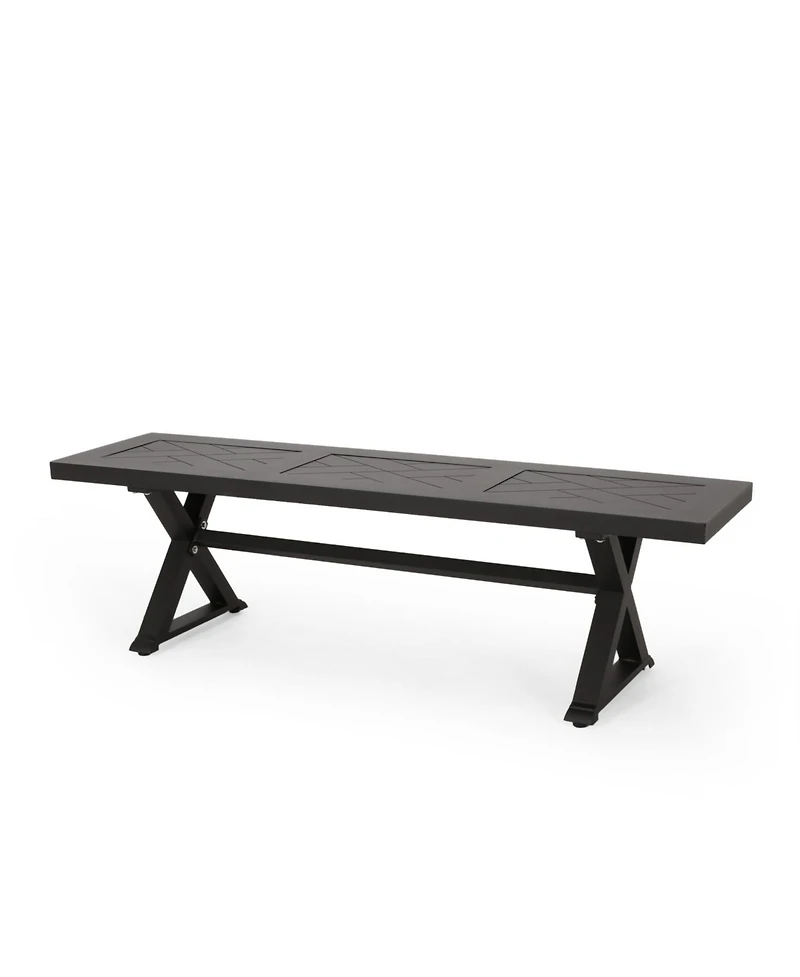 Streamdale Outdoor Dining Bench, Antique Matte Black