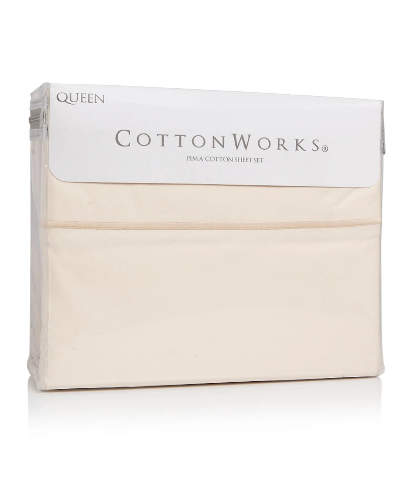 CottonWorks 1000 Thread Count 100% Pima Cotton Sateen 4-Pc. Sheet Set