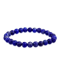 Bling Jewelry Classic Simulated Blue Lapis Lazuli 7MM Beads Strand Necklace & Bracelet Set