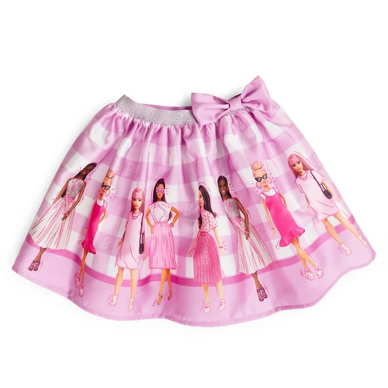 Barbie Little Girls Tank Top, Satin Skirt and Crossbody Bag 3 Piece Outfit Set