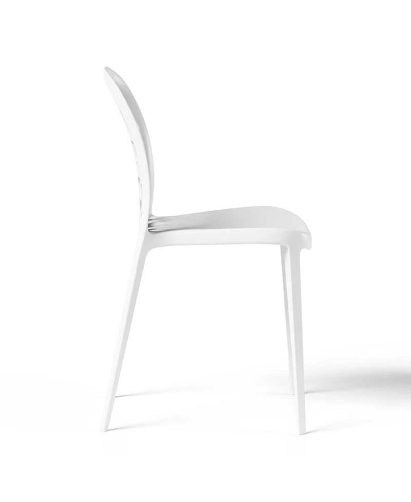 Outdoor Modern Stackable Patio Dining Chairs (Set of 2)