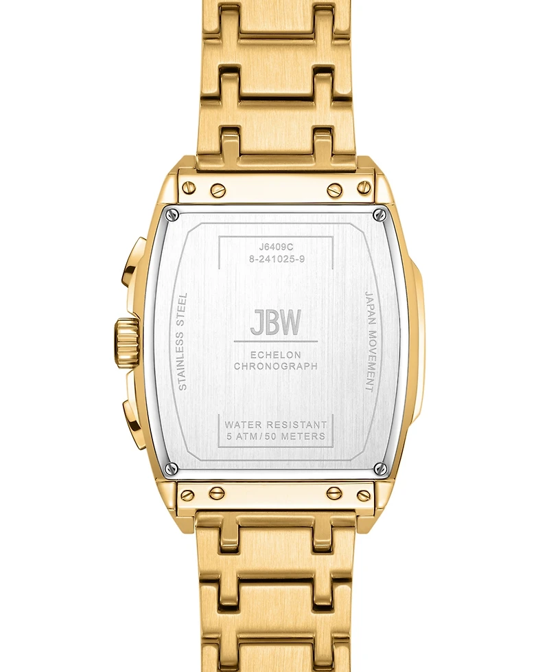 Jbw Men's Echelon Diamond Gold-Plated Stainless-Steel Watch