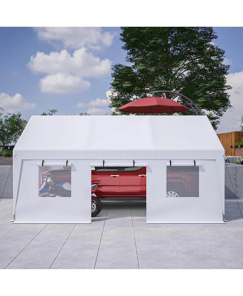 Streamdale 13x20 Heavy Duty Steel Carport Storage Canopy Garage Tent w/ Removable Sidewalls
