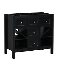 36'' Freestanding Bathroom Vanity Cabinet with 5 Drawers (No Sink)
