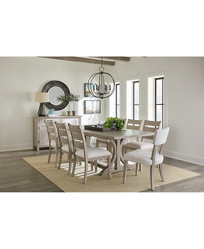 Sadie 9-Pc. Rectangular Dining Set (Table, 6 Ladder Back Chairs & 2 Upholstered Side Chairs), Created for Macy's