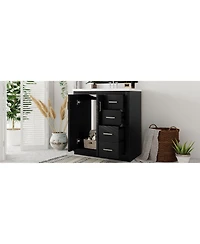 Streamdale 30" Solid Wood Bathroom Vanity Set with Resin Sink and Soft Close Storage