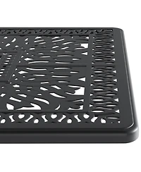 Streamdale 5-Piece All-Weather Cast Aluminum Dining Set, Include 4 Swivel Chairs and Rectangular Table With Black Frame