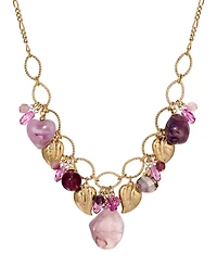 2028 Purple Cluster Bead Drop Necklace