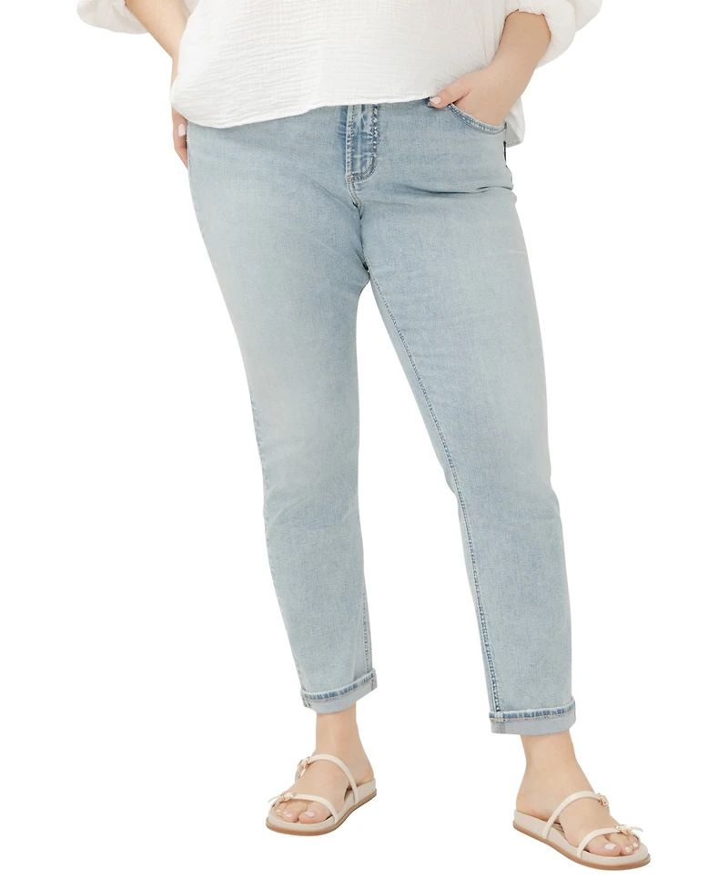Silver Jeans Co. Plus Size Girlfriend Mid Rise Skinny Leg Jeans