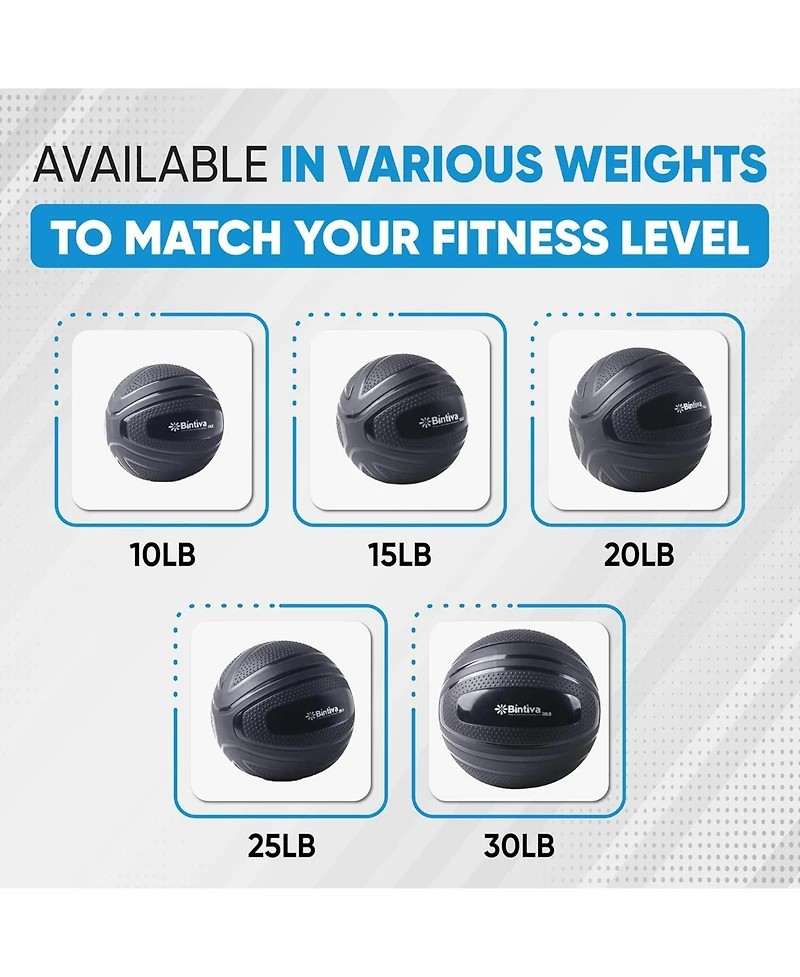 Bintiva Textured Slam Ball Kit - Black - Black