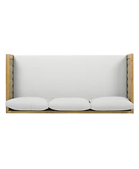 Streamdale Acacia Wood Daybed with Water-Resistant Cushions and Rattan Armrests