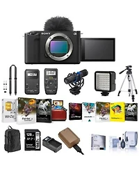 Sony Sony Zv E1 Full Frame Mirrorless Vlog Camera Black Bundle With Backpack 128gb Sd Card Extra Battery Dual Charger Cleaning Kit Corel Mac