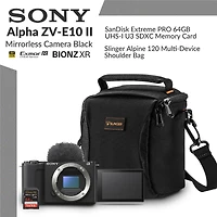 Sony Alpha Zv-E10 Ii Mirrorless Camera Bundle with 64GB Memory Card, Shoulder Bag