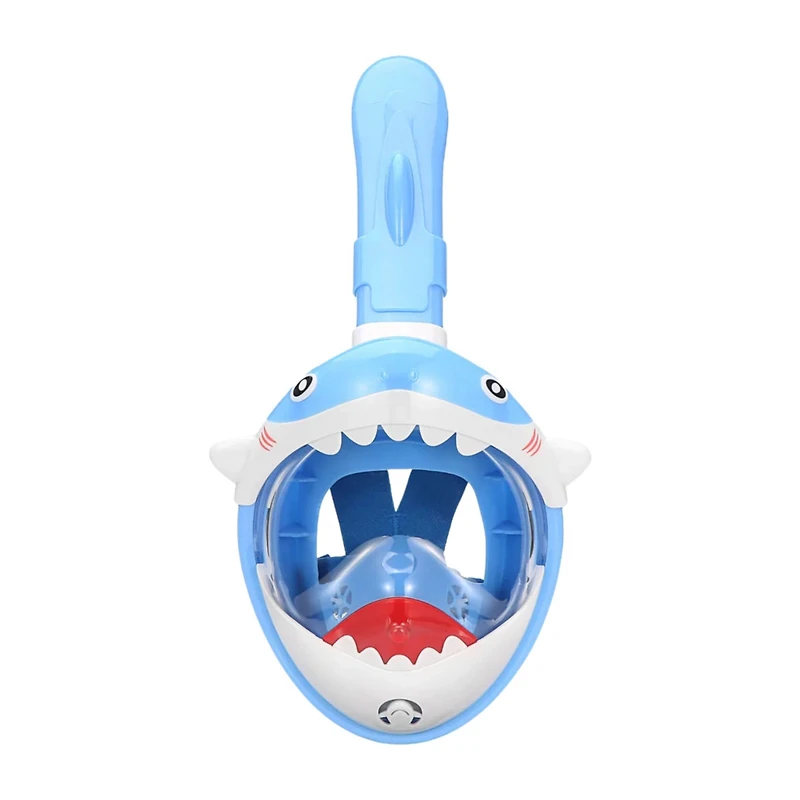 Sharky Blue Full Face Snorkel Mask – Anti-Fog, Safe Waterproof Underwater Snorkeling for Kids & Teenagers