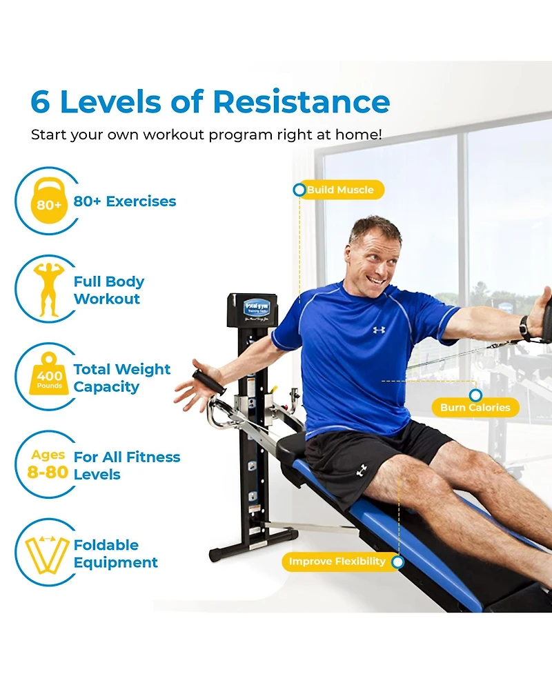 Total Gym Xls Men/Women Universal Fold Home Gym Workout Machine Plus Accessories