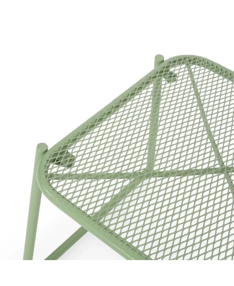 Streamdale 15.5" Modern Mesh Motif Side Table for Outdoor Spaces