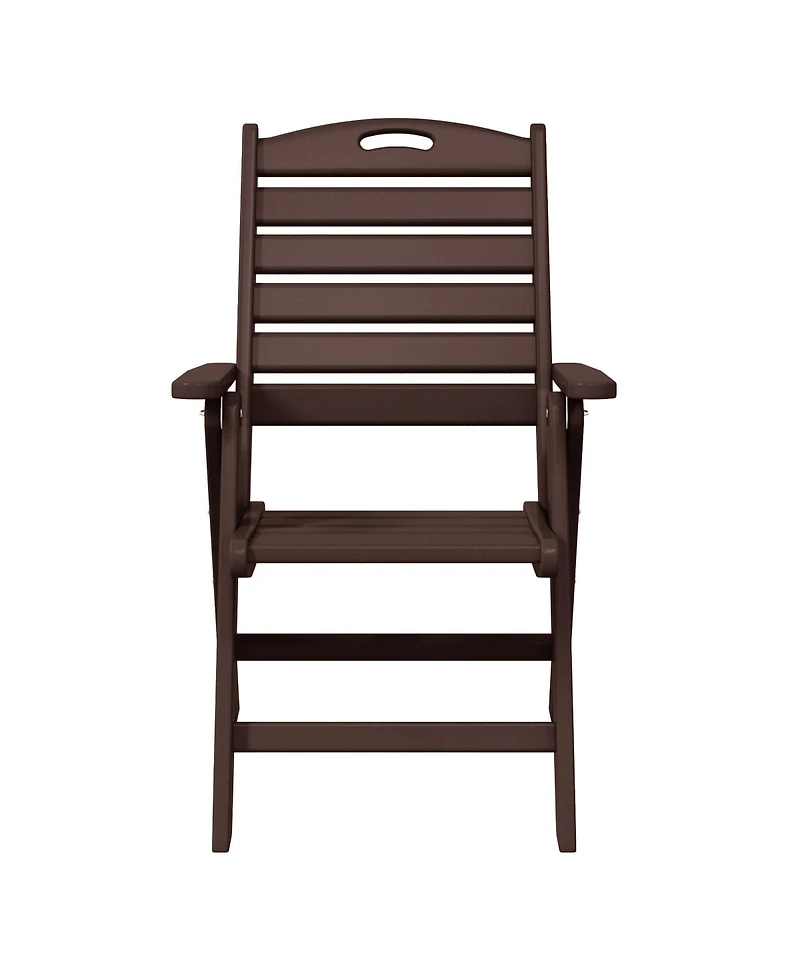 Hdpe Adjustable Highback Folding Patio Dining Chair