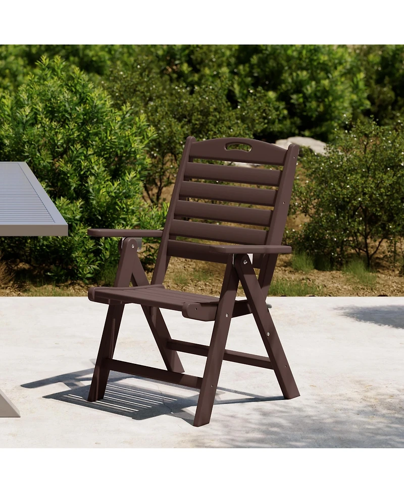 Hdpe Adjustable Highback Folding Patio Dining Chair