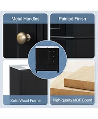 Streamdale 30" Bathroom Vanity with Sink, One Door with Shelf and Three Drawers, Soft Close Door, Black