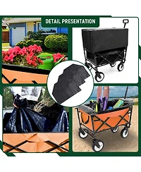 Streamdale Multi-Use Collapsible Wagon with 3 Liners, Heavy Duty Utility Cart