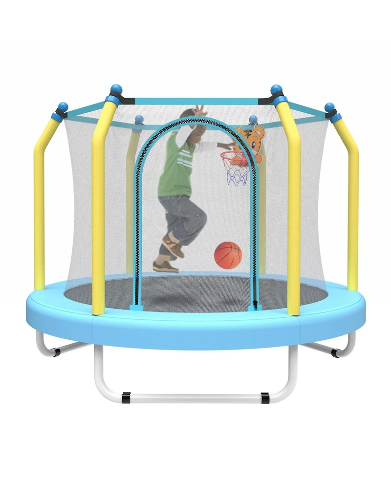 Streamdale 55-inch Trampoline for Kids Indoor & Outdoor Small Toddler Trampoline with Basketball Hoop