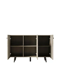 Streamdale Gray Storage Cabinet with 3 Doors, Adjustable Shelf, and Coffee Bar