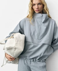 Mango Women's Zipped Oversized Parka Coat
