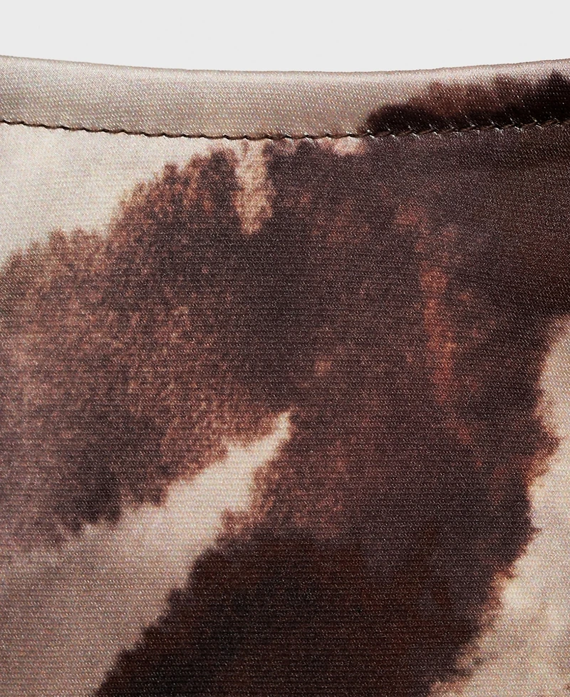 Mango Women's Animal-Print Satin Skirt
