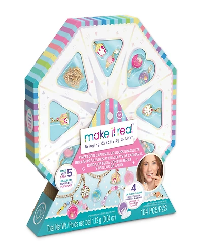 Make It Real Sweet Spin Carnival Lip Gloss Bracelets Kit