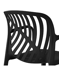 Outdoor Modern Stackable Patio Dining Armchairs (Set of 2)